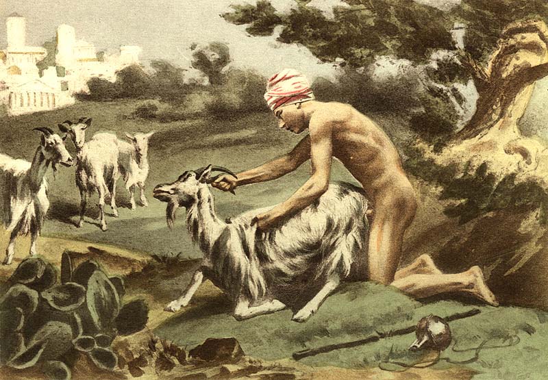 Avril  Edouard Henri. De Figuris Veneris 17 Ancient Greek pedicating a goat