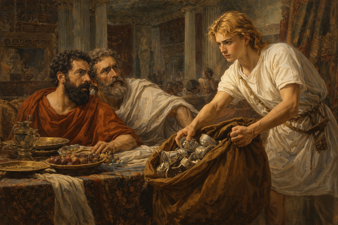 Alkibiades steals Anytoss goblets d1