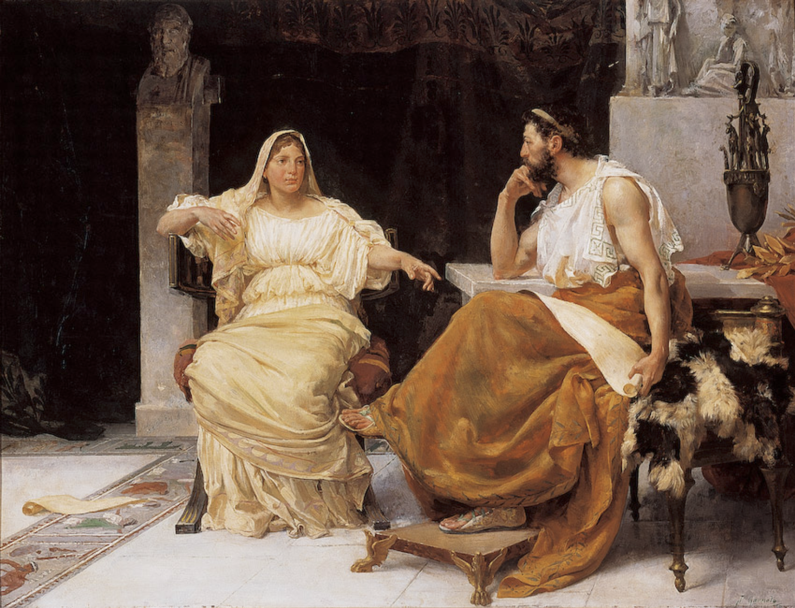 Aspasia and Perikles by Jose Garnelo Alda 1893