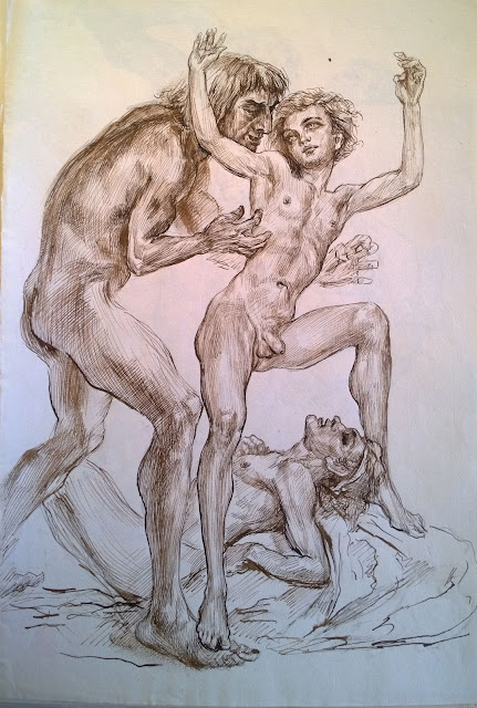 Hildebrand Ernst Georg.  Au plaisir des Dieux dessins germaniques 1940 1958. The Ephebe