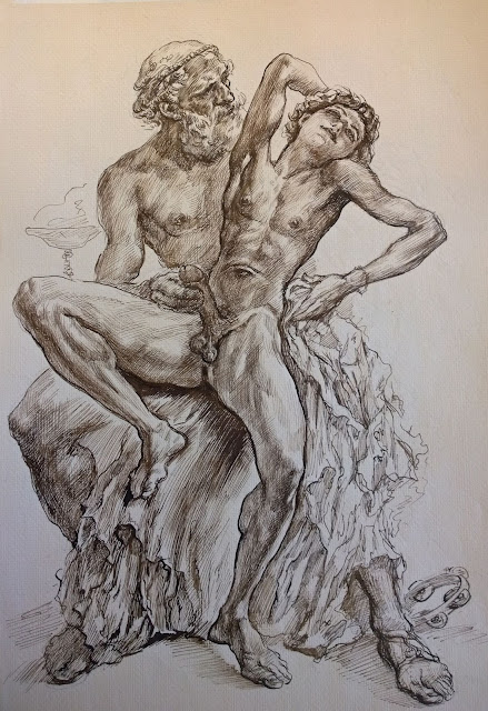 Hildebrand Ernst Georg.  Au plaisir des Dieux dessins germaniques 1940 1958. The First Lesson