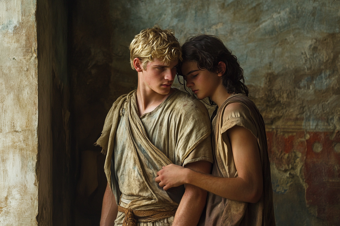 Giton pleading w. Encolpius d2