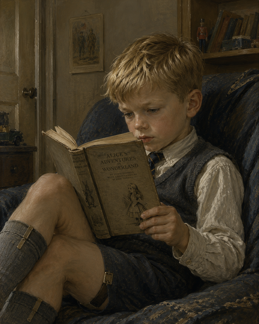 Thomas reading Alice