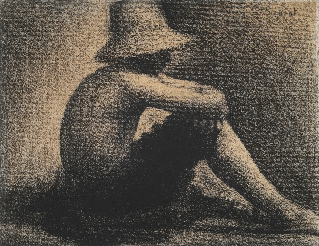 Seurat Georges. Seated Boy with Straw Hat. 1883 4 U