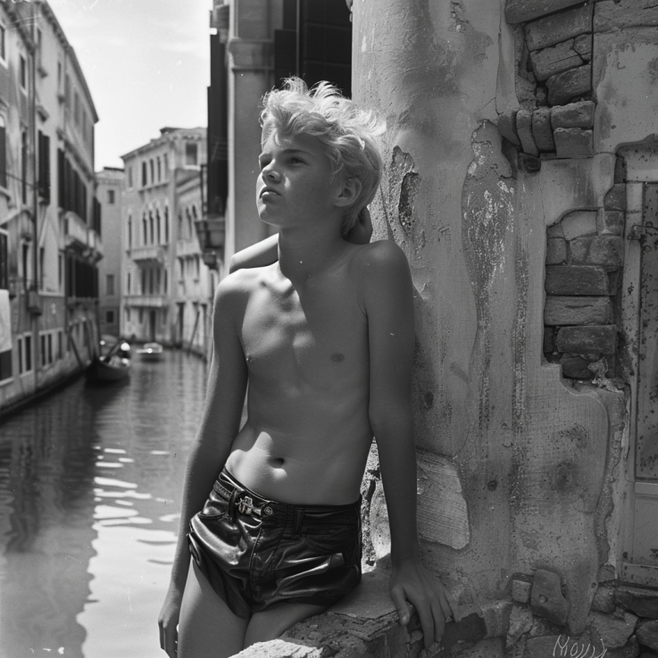 16 blond English by canal Venice 1960 d8