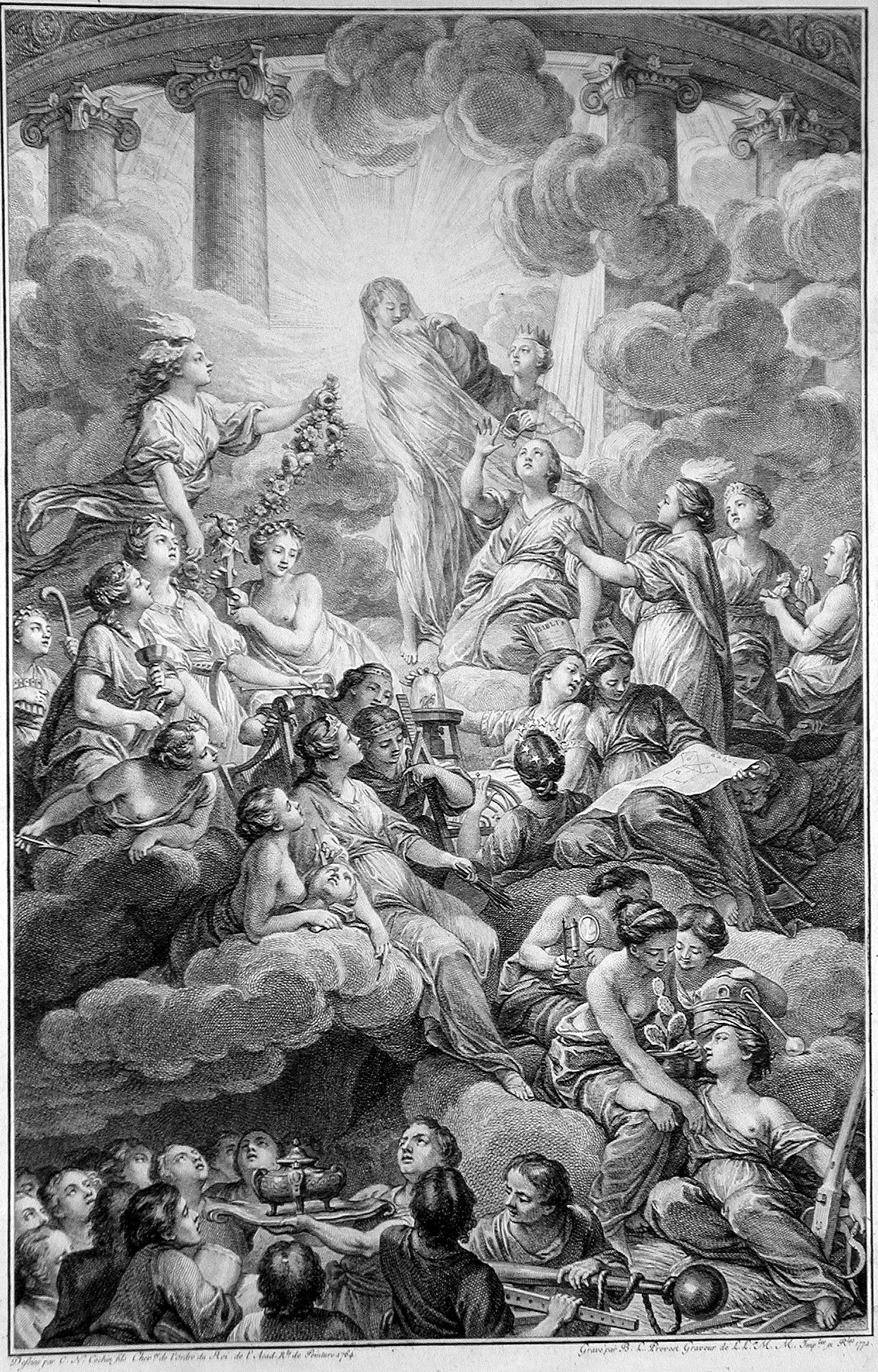 Truth 1772 edition of the Encyclopedie in the top center is surrounded by light and unveiled by the figures to the right Philosophy and Reason
