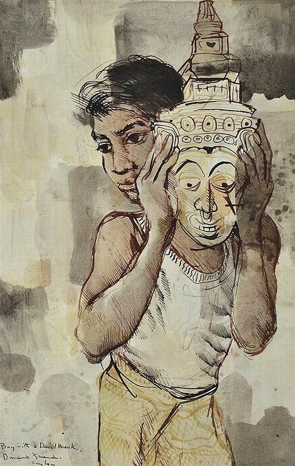 Friend. Boy with a Devil Mak Ceylon 1960