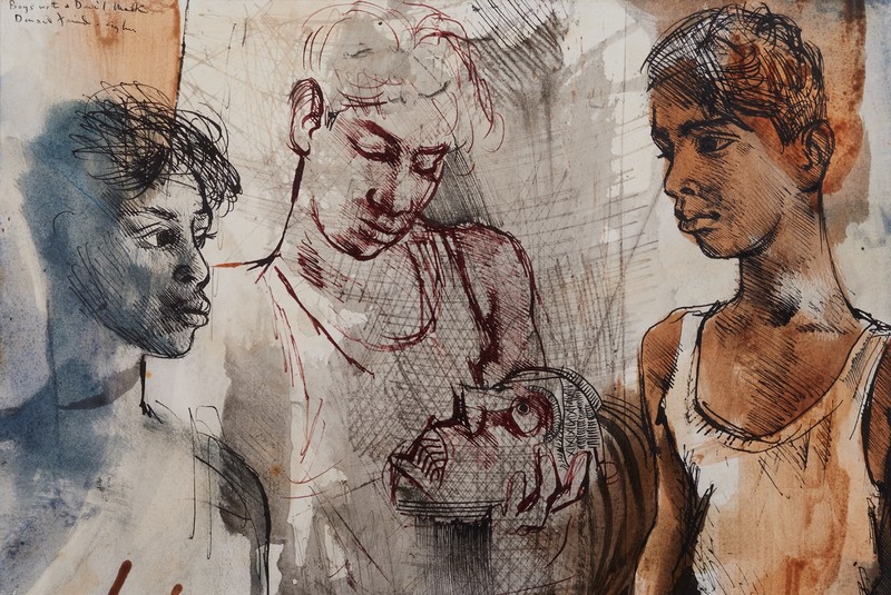 Friend. Boys with a Devil Mask Ceylon 1962